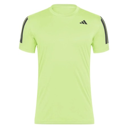 T-shirt Adidas Club 3 Stripes Tee Tennis giallo fluo